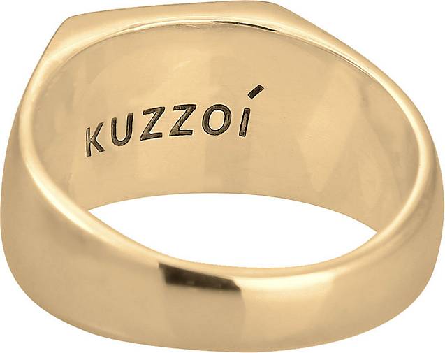 KUZZOI Ring Herren Siegelring Emaille Logo Basic 925 Silber