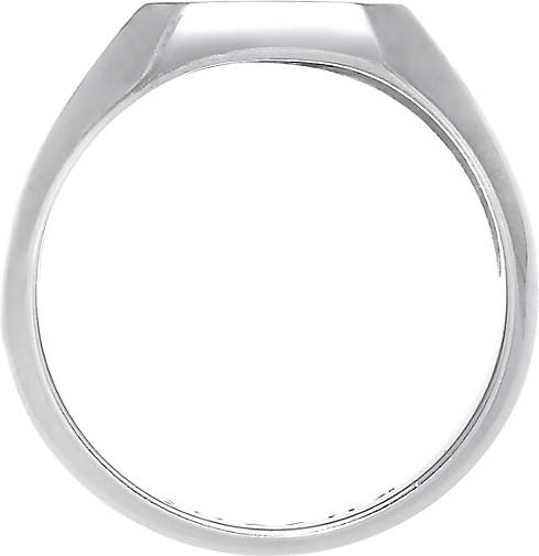 KUZZOI Ring Herren Siegelring Emaille Schwarz Basic 925 Silber in silber  bestellen - 93730702