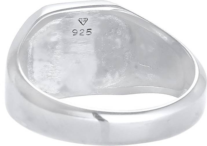 KUZZOI bestellen Ring 93730702 Basic Schwarz Siegelring Emaille in silber - 925 Herren Silber
