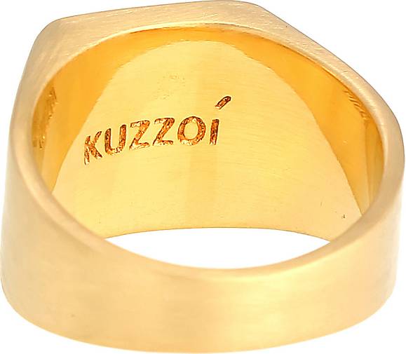 KUZZOI Ring Herren Siegelring Matt Basic Pfeil 925 Silber in gold bestellen  - 92869302