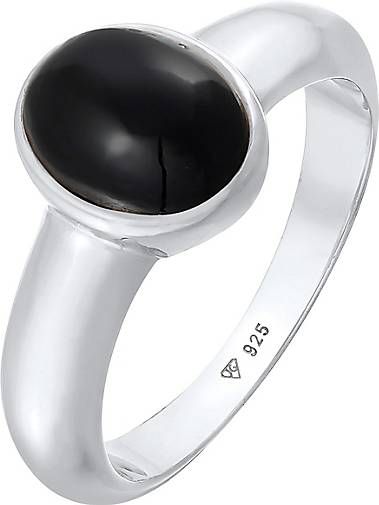 KUZZOI Ring Herren Siegelring Onyx Oval Basic 925 Silber