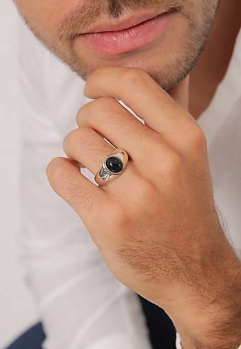 KUZZOI Ring Herren Siegelring Onyx Oval Basic 925 Silber in silber  bestellen - 93036301 | Siegelringe