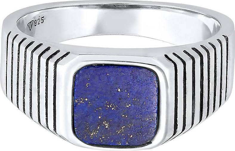 bestellen Ring Silber 925 KUZZOI - Herren Siegelring silber in 97344301 Sodalith Quadrat
