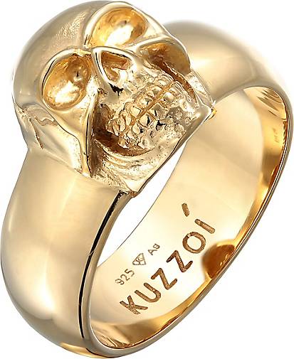 KUZZOI Ring Herren Siegelring Totenkopf 925er Silber in gold bestellen -  93056802