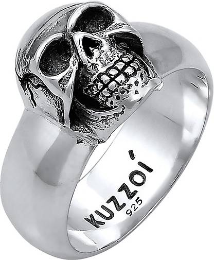 KUZZOI in 925er silber bestellen 93056801 Siegelring - Ring Totenkopf Herren Silber