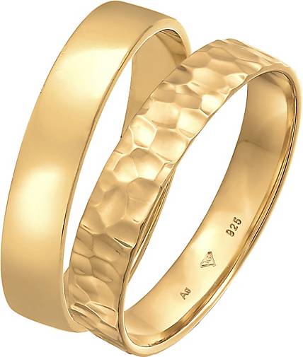 KUZZOI Ring 925 Silber gold Basic in Set Ring Kuzzoi 79744502 bestellen - Gehämmert