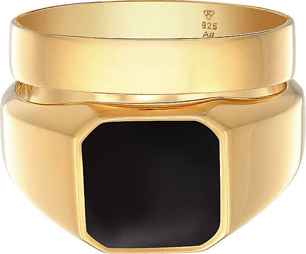 KUZZOI Ring Kuzzoi Siegelring Bandring Set 925 Silber in gold bestellen -  20187101