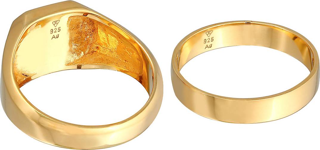 KUZZOI Ring Kuzzoi Siegelring Bandring gold Silber Set 925 bestellen 20187101 - in