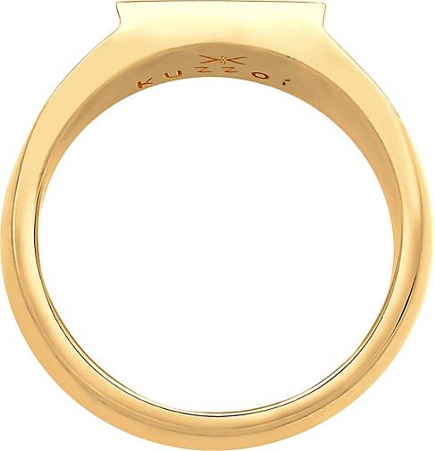 KUZZOI Ring Siegelring Herren Rechteckig Glanz 925 Silber in gold bestellen  - 92931202