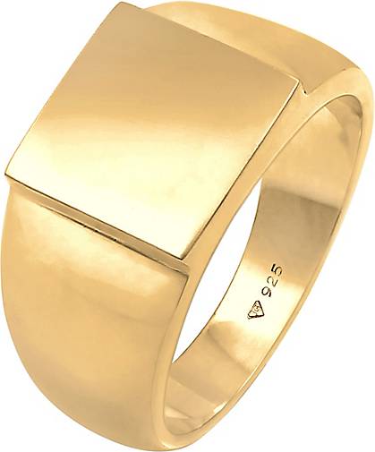 KUZZOI Ring Siegelring Herren Rechteckig Glanz 925 Silber in gold bestellen  - 92931202 | Silberringe