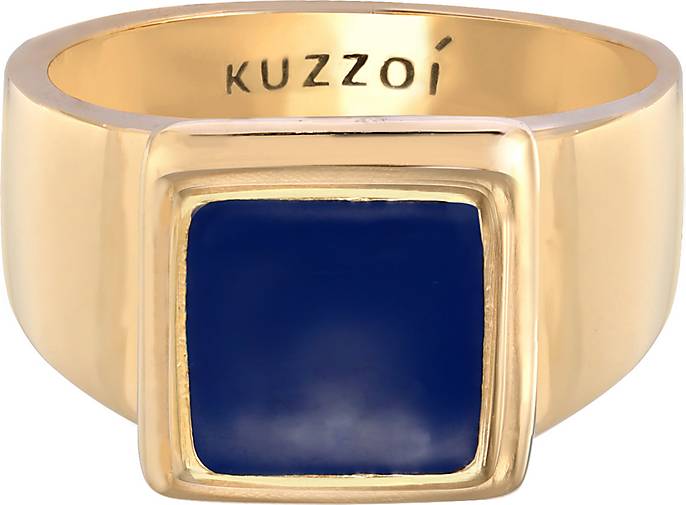 Siegelring Ring 925 bestellen Silber 98904301 Emaille gold KUZZOI Quadrat - in