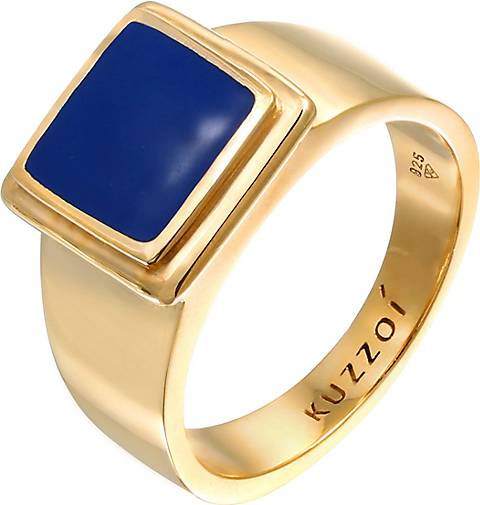 KUZZOI Ring Siegelring Quadrat Emaille 925 Silber in gold bestellen -  98904301