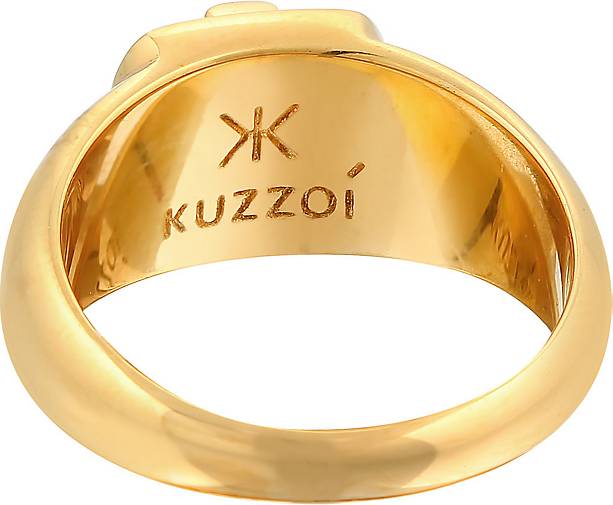KUZZOI Ring Wappen Siegelring Klassik Ring Silber 925 Pinky