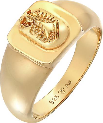 KUZZOI Ring Siegelring Wappen Pinky Ring Klassik 925 Silber