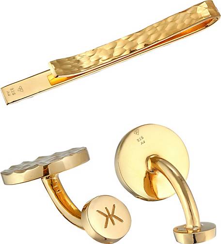 gold Krawattennadel bestellen - KUZZOI 925 27547601 Set Silber Schmuckset Manschettenknöpfe in