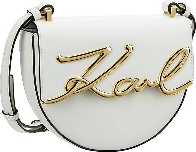 Karl Lagerfeld Saddle Bag K/Signature Small Saddle Bag in weiß