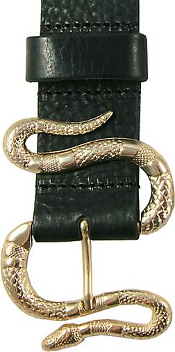 LEGEND Ledergürtel mit Dornschließe schwarz im Schlangen-Design - in 93109302 bestellen