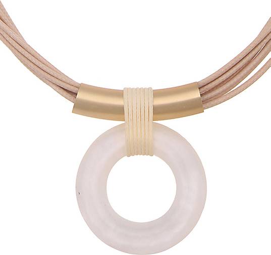 Leslii Halskette mit trendigem Ring-Anhänger in beige bestellen - 29173401