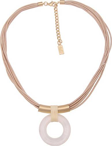 Leslii Ring-Anhänger bestellen trendigem in mit beige - Halskette 29173401