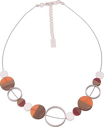 Leslii Halskette mit trendigen Holz-Elementen