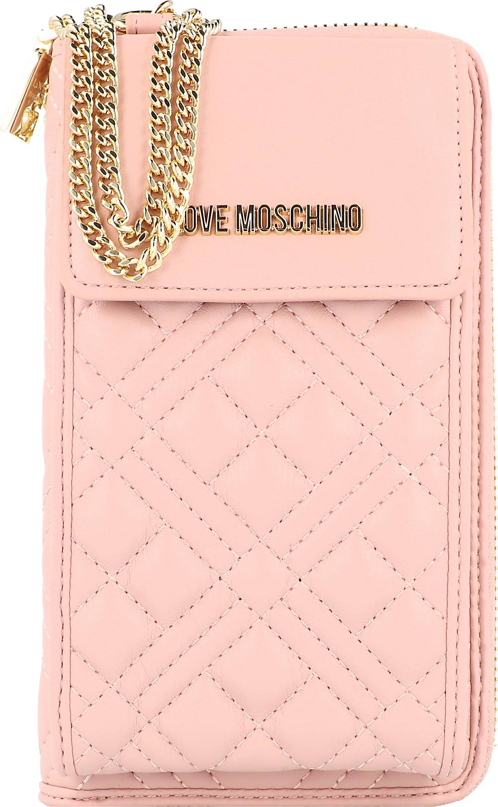Love Moschino, Embossed Handytasche Geldbörse 11 Cm in rosa, Handyhüllen & Zubehör für Damen