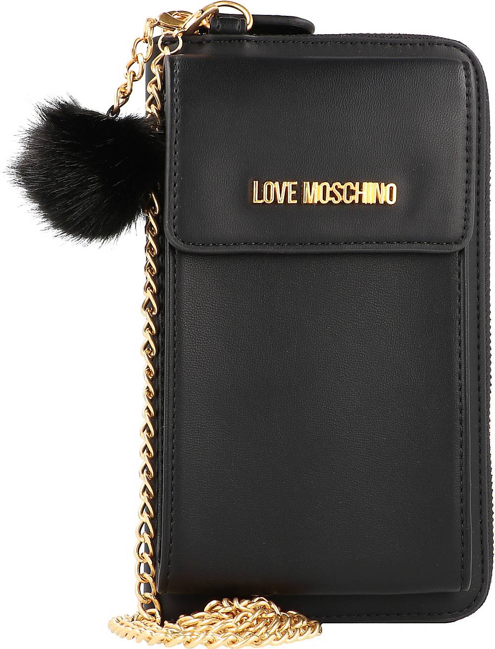 Love Moschino, Slg Handytasche Geldbörse 11 Cm in schwarz, Handyhüllen & Zubehör für Damen