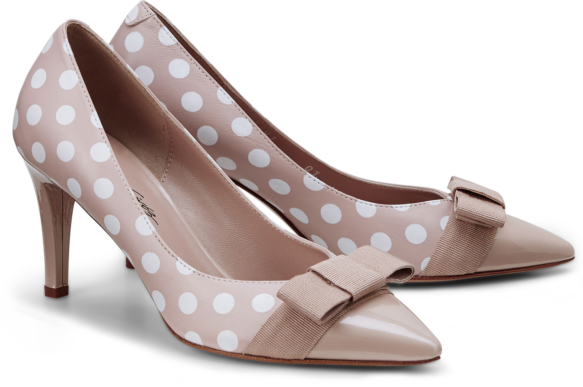 Lack Pumps von Ludwig Görtz in beige für Damen. Gr. 37,38,38,5,39,39,5,40,41