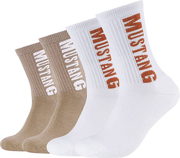 MUSTANG Tennis Socken im 4er Pack True Denim mit Bio-Baumwolle mit Logo