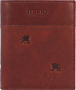 Mano, Don Leon Geldbörse Leder 10 Cm in mittelbraun, Geldbörsen für Herren