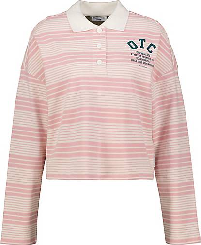Marc O' Polo DENIM Damen Langarm-Poloshirt in rosa bestellen - 13658401