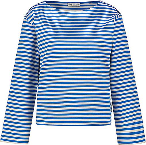 Marc O\'Polo Damen Longsleeve HEAVY JERSEY-RINGEL T-SHIRT in blau bestellen  - 12288001 | Basic-Shirts