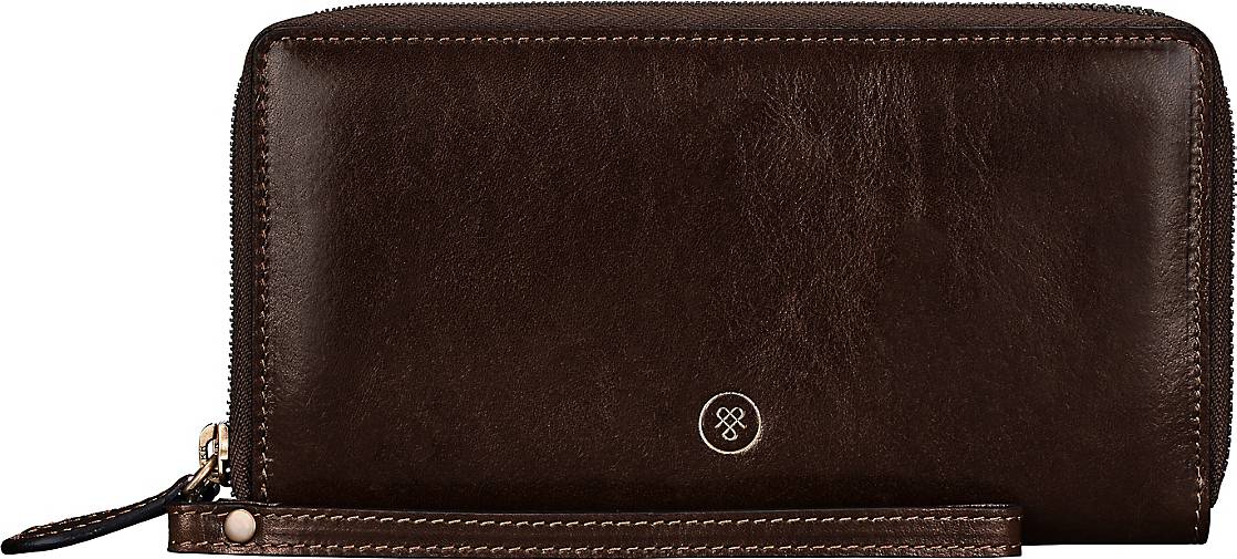 MaxwellScott Meleto Damen Luxus Leder Clutch in dunkelbraun