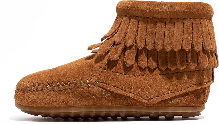 Minnetonka DOPPELTE FRINGE BOOTIE/BRAUN