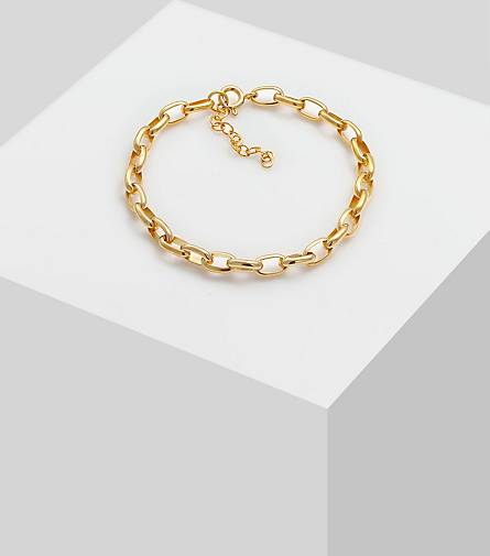 Nenalina Armband Charmträger Gliederarmband Oval Basic 925 Silber in gold  bestellen - 93011202