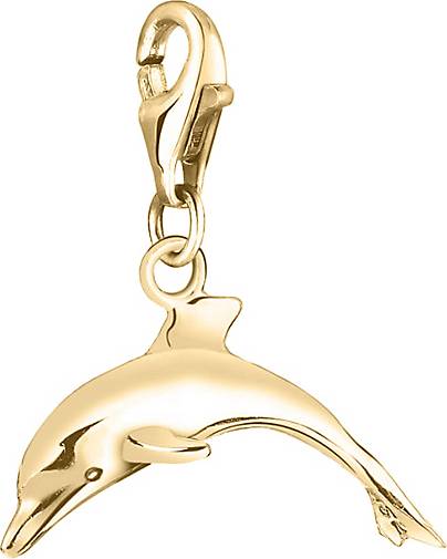 Nenalina Charm Anhänger Delfin Maritim Kettenanhänger 925 Silber in gold  bestellen - 92932101 | Kettenanhänger