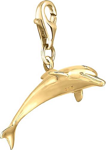 Nenalina Charm Anhänger Delfin 92932101 in 925 gold Kettenanhänger Maritim Silber bestellen 