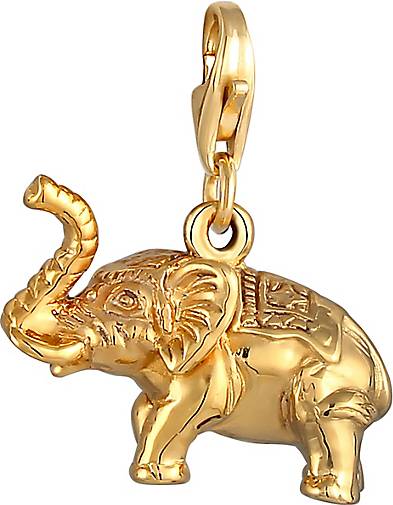 Nenalina Charm Anhänger Elefant Symbol Tier Reise 925 Silber in gold  bestellen - 92868501