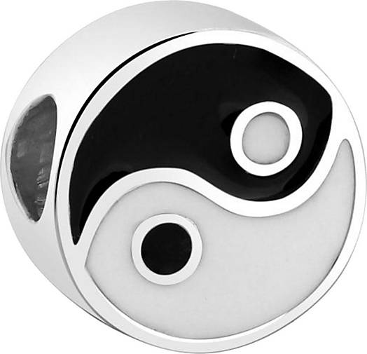 Nenalina Charm Bead Anhänger Yin Yang Symbol Emaille 925 Silber
