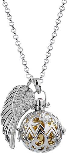 Nenalina Halskette Flügel Ornament Engelsflüsterer (25 mm) 925 Silber