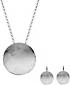 Nenalina Schmuckset Silberset Basic Geo Kreis Brushed 925 Silber