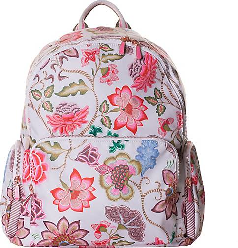 Oilily Back To School M Flap Backpack Rucksack Tasche Multicolor Grün Rot Neu 
