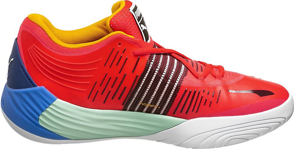 Damen Herren Schuhe Herren Sneaker Niedrig Geschnittene Sneaker PUMA Gummi Fusion Nitro Basketballschuhe in Rot 