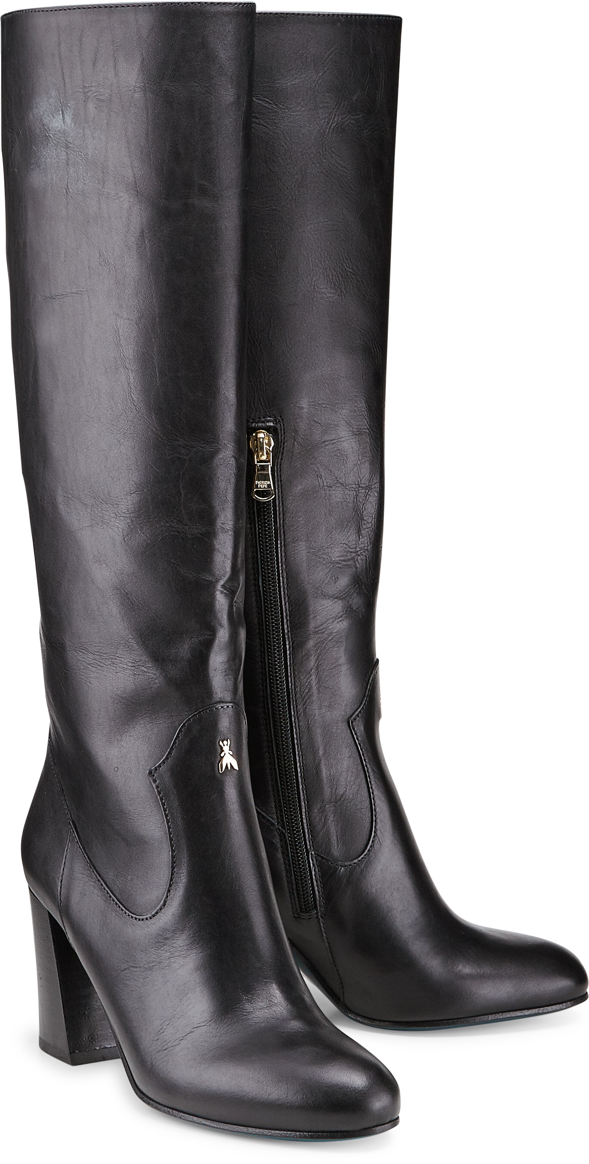 Leder Stiefel von Patrizia Pepe in schwarz für Damen. Gr. 36,37,38,39,40,41