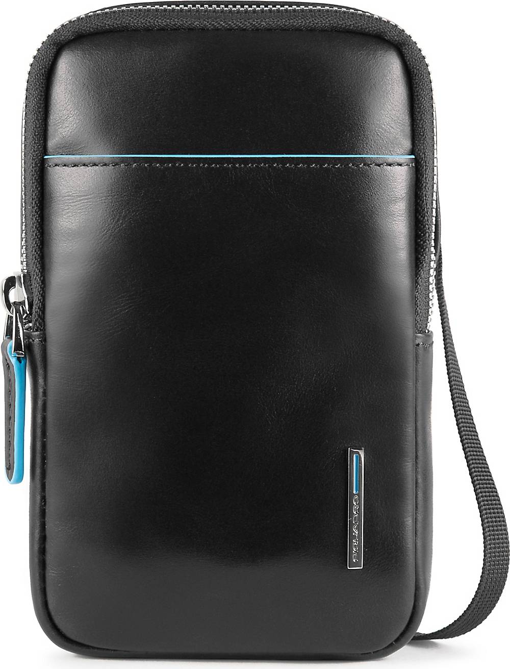 Piquadro, Blue Square Handytasche Rfid Leder 10 Cm in schwarz, Handyhüllen & Zubehör für Damen