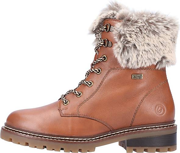 Remonte Damen Stiefeletten D0t78 - Bequeme Lederschnürer Mit Reißverschluss