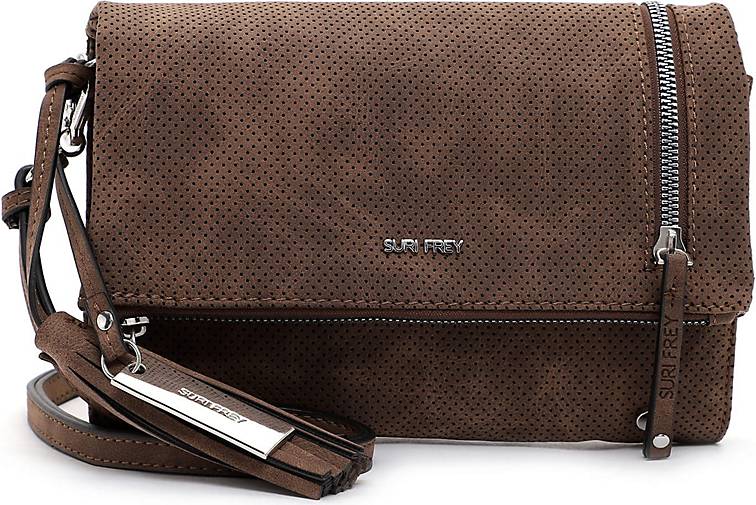 SURI FREY Schultertasche Maggy - Vegane Umhängetasche In Braun Mit Verstellbarem Riemen
