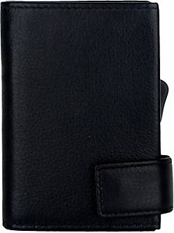 SecWal 1 RFID Kreditkartenetui Geldbörse Leder 9 cm schwarz 