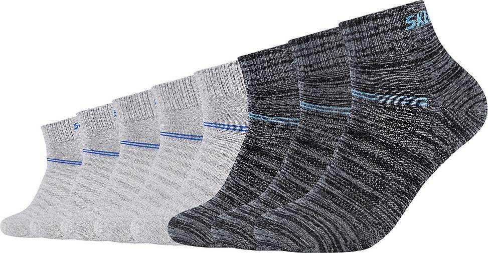 Skechers Socken dunkelgrau in im bestellen 8er-Pack mit 76074707 Markenschriftzug schickem 