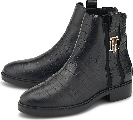 Tommy hilfiger croco discount look flat boot