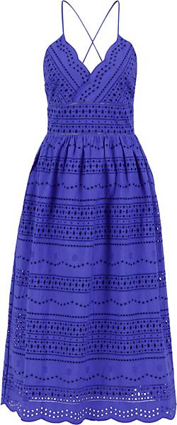 TOMMY HILFIGER Damen Kleid BRODERIE FLARE MIDI DRESS NS in blau bestellen -  79684201